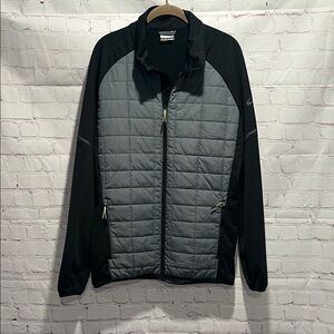 Asics Men's Black and Gray Performance Zip Up Running Jacket Size Medium